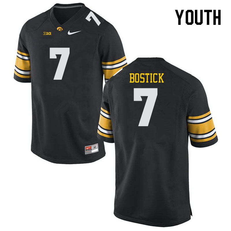Youth #7 Jacob Bostick Iowa Hawkeyes College Football Jerseys Stitched-Black